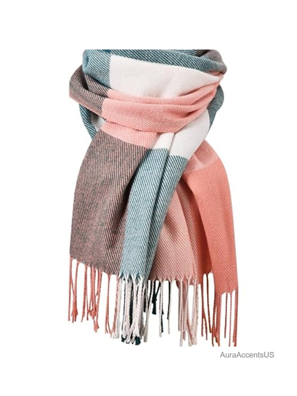Women's Winter Scarf - Oversized Long Blanket Plaid Shawl Wrap - Soft Acrylic